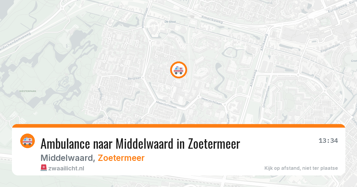 Ambulance naar Middelwaard in Zoetermeer — 1 jul 2026