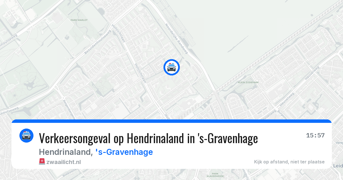 Verkeersongeval op Hendrinaland in 's-Gravenhage — 1 aug 2026