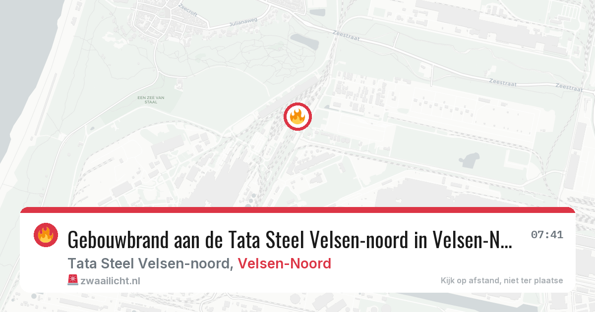 Gebouwbrand aan de Tata Steel Velsen-noord in Velsen-Noord — 19 jun 2026