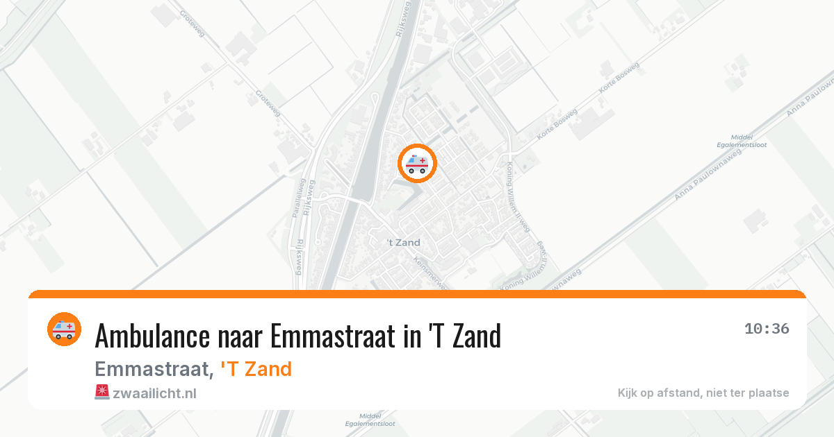 Ambulance naar Emmastraat in 'T Zand — 20 jun 2026
