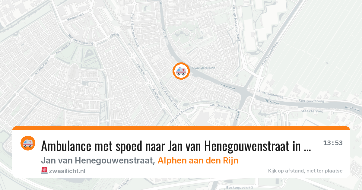 Ambulance met spoed naar Jan van Henegouwenstraat in Alphen aan den Rijn — 12 jun 2026