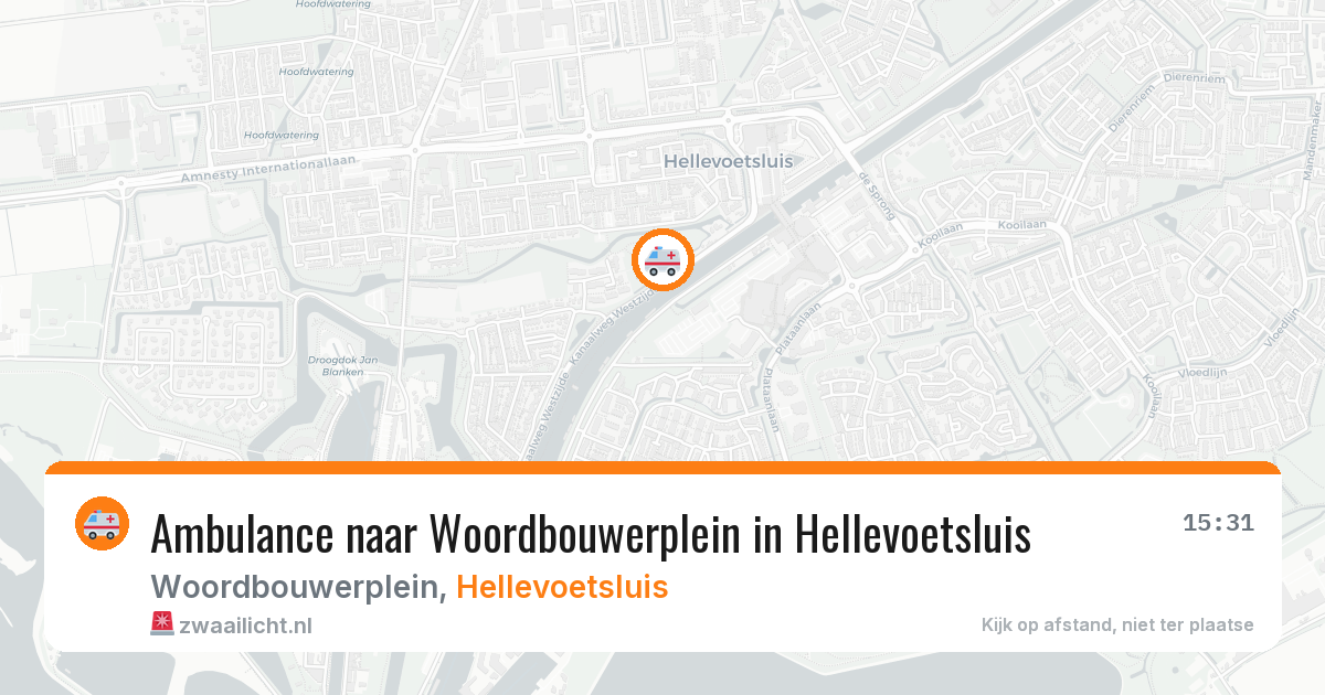 Ambulance naar Woordbouwerplein in Hellevoetsluis — 9 jul 2026