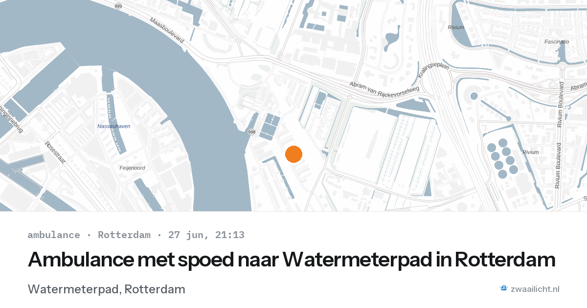 Ambulance met spoed naar Watermeterpad in Rotterdam — 27 jun 2026
