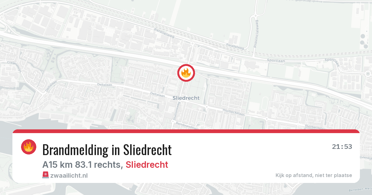 Brandmelding in Sliedrecht — 18 jul 2026