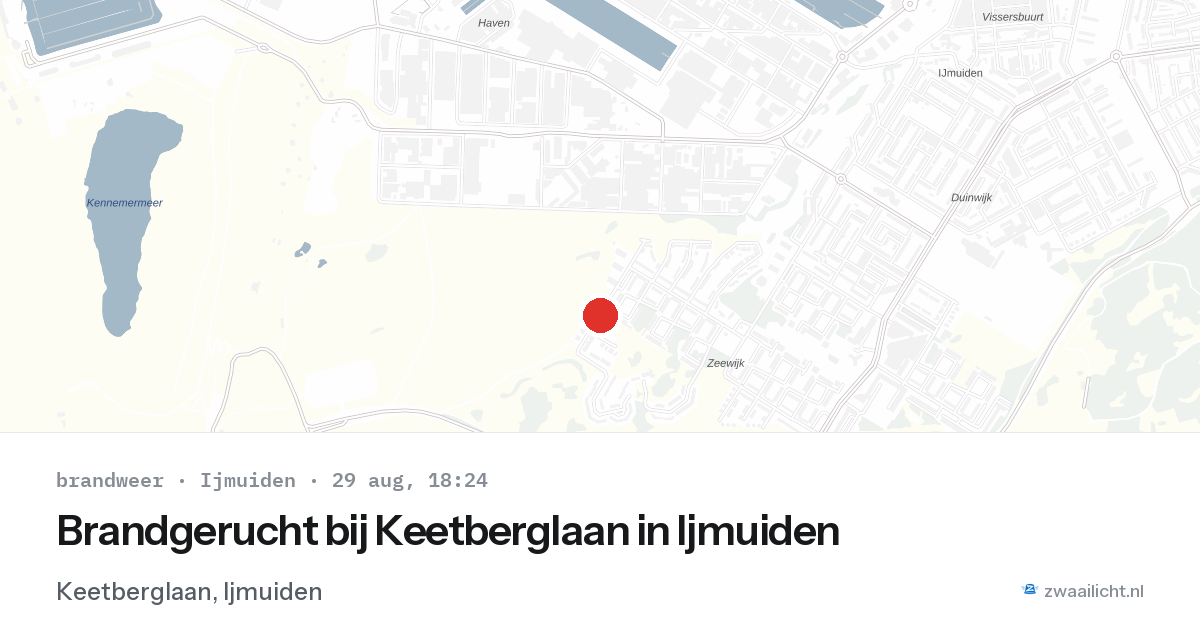 Brandgerucht bij Keetberglaan in Ijmuiden — 29 aug 2026