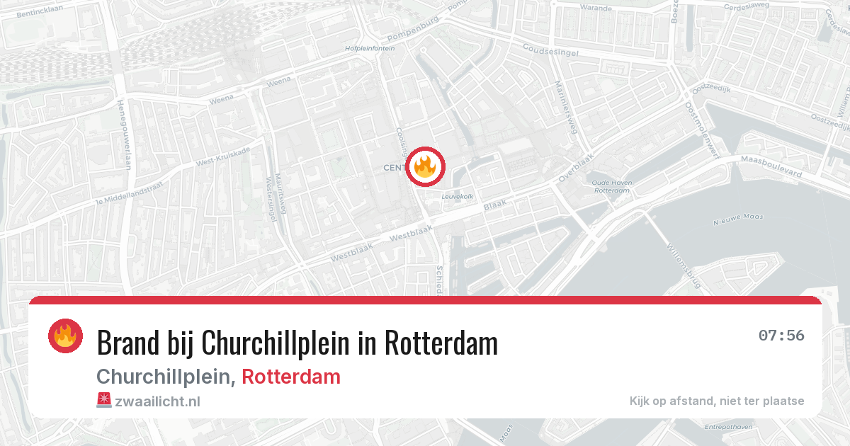 Brand bij Churchillplein in Rotterdam — 25 mrt 2026