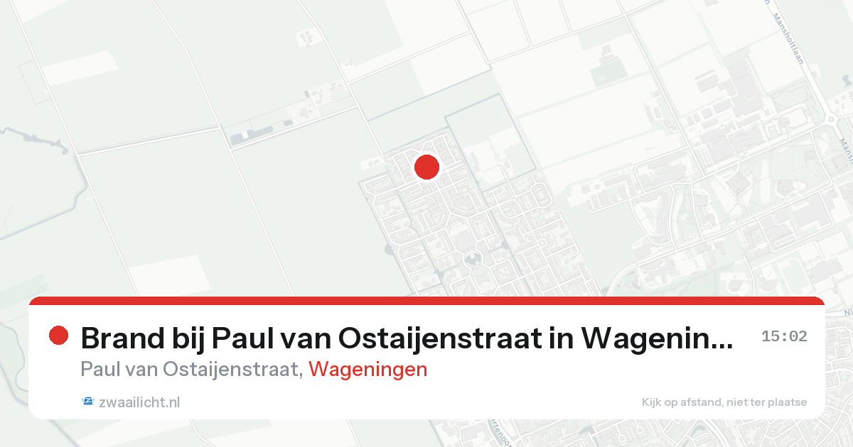 Brand bij Paul van Ostaijenstraat in Wageningen — 2 mrt 2026