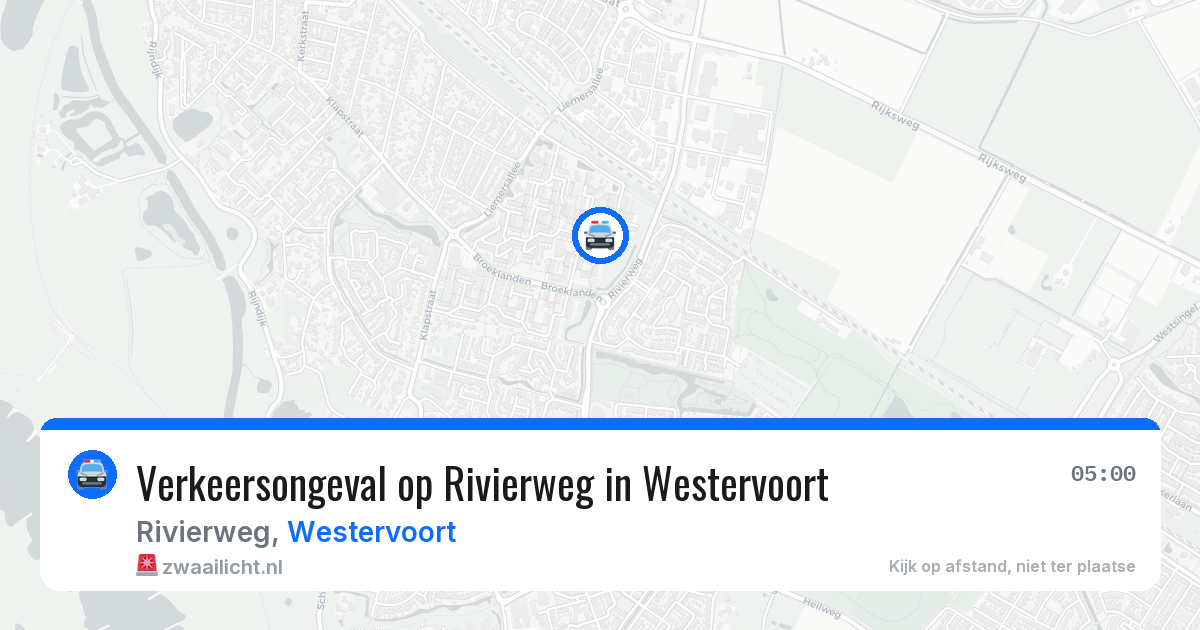 Verkeersongeval op Rivierweg in Westervoort — 22 mrt 2026