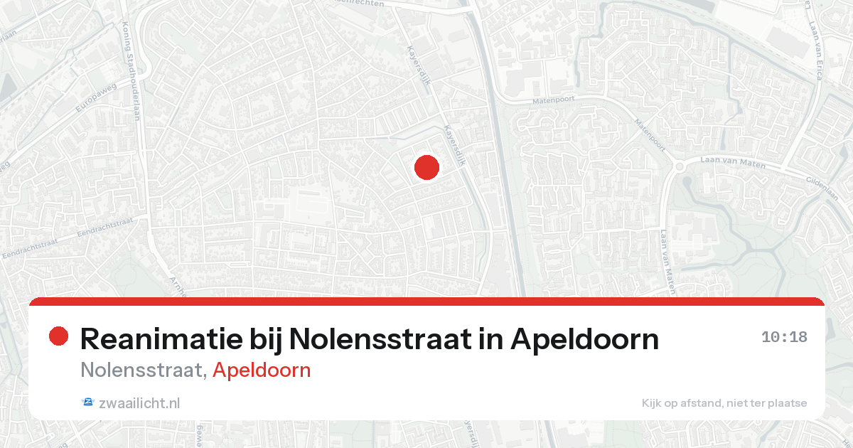 Reanimatie bij Nolensstraat in Apeldoorn — 18 aug 2026