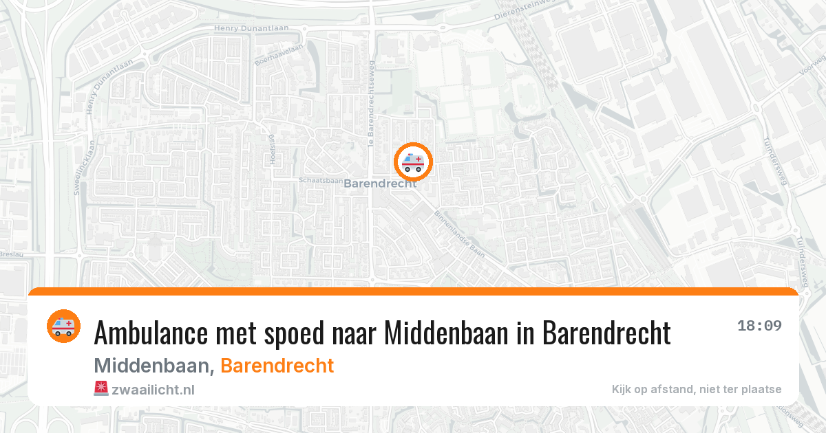 Ambulance met spoed naar Middenbaan in Barendrecht — 8 aug 2026