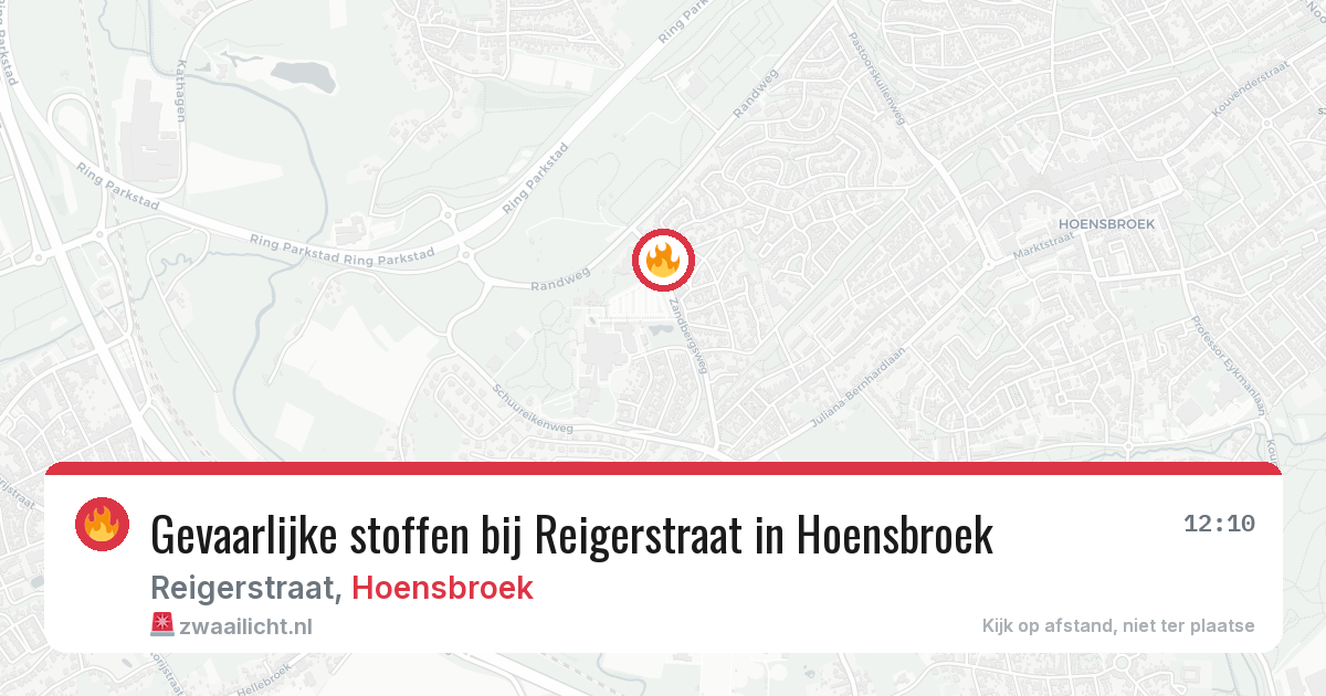 Gevaarlijke stoffen bij Reigerstraat in Hoensbroek — 2 jul 2026