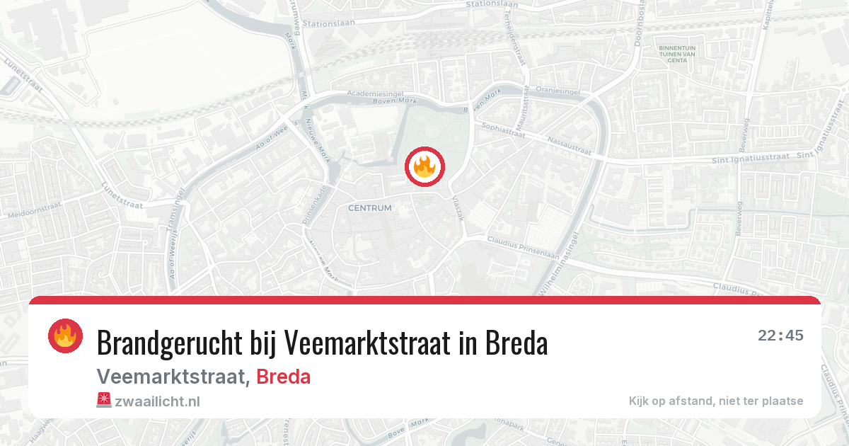 Brandgerucht bij Veemarktstraat in Breda — 30 mrt 2026