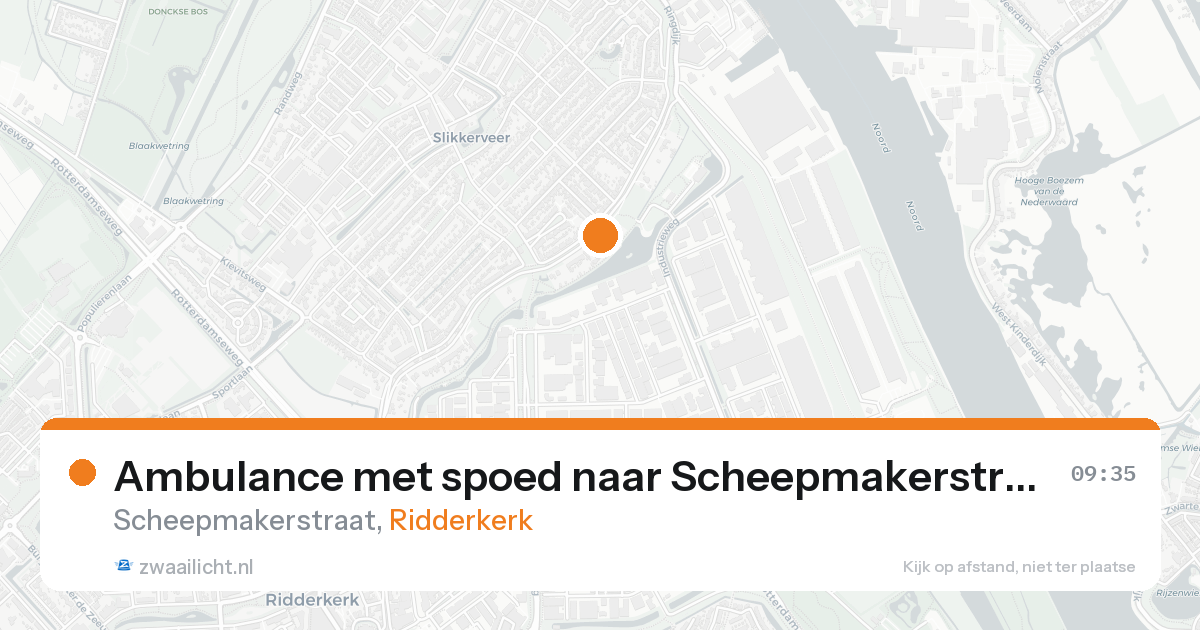 Ambulance met spoed naar Scheepmakerstraat in Ridderkerk — 21 aug 2026
