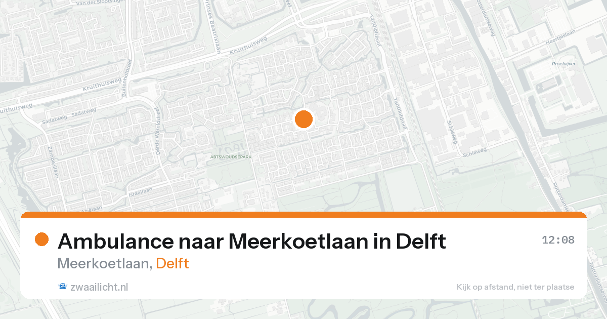 Ambulance naar Meerkoetlaan in Delft — 20 aug 2026
