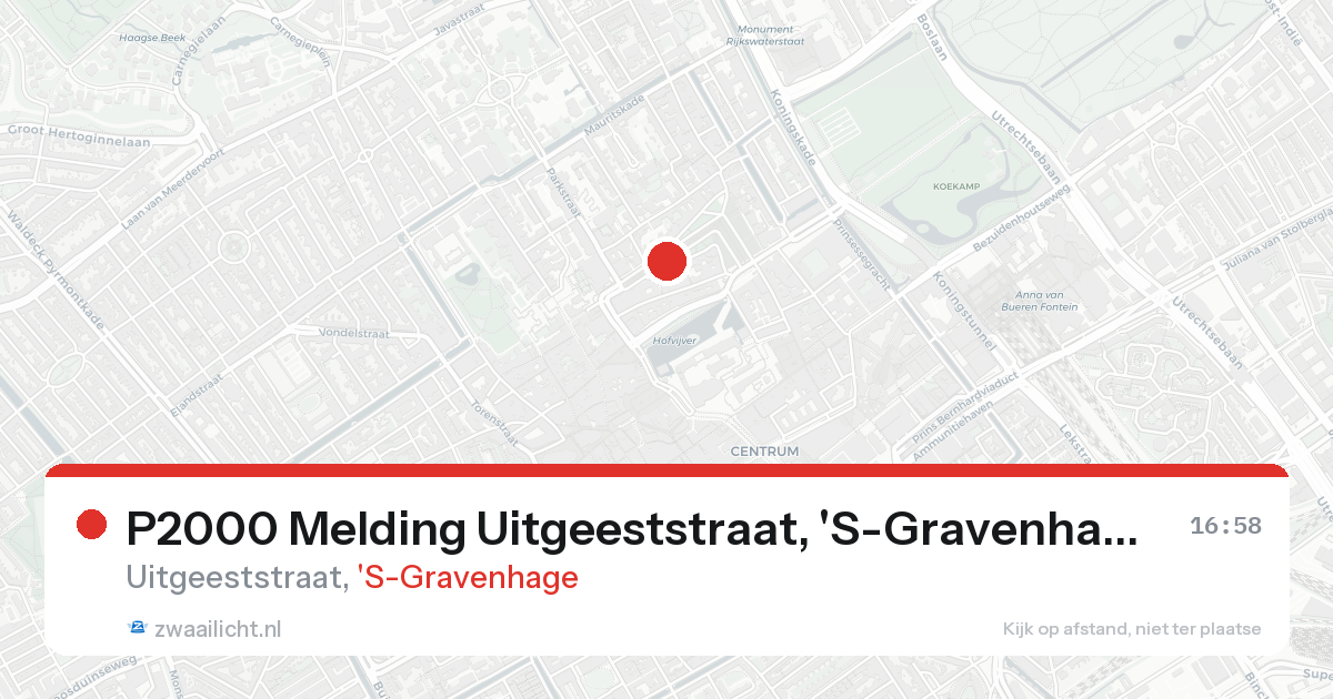 P2000 Melding Uitgeeststraat, 'S-Gravenhage — 31 jan 2026