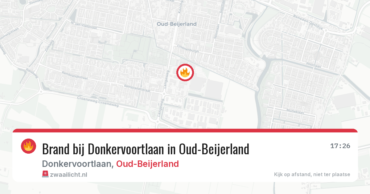 Brand bij Donkervoortlaan in Oud-Beijerland — 19 mrt 2026