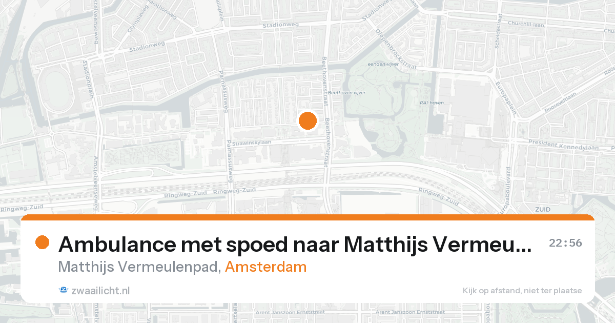 Ambulance met spoed naar Matthijs Vermeulenpad in Amsterdam — 22 aug 2026