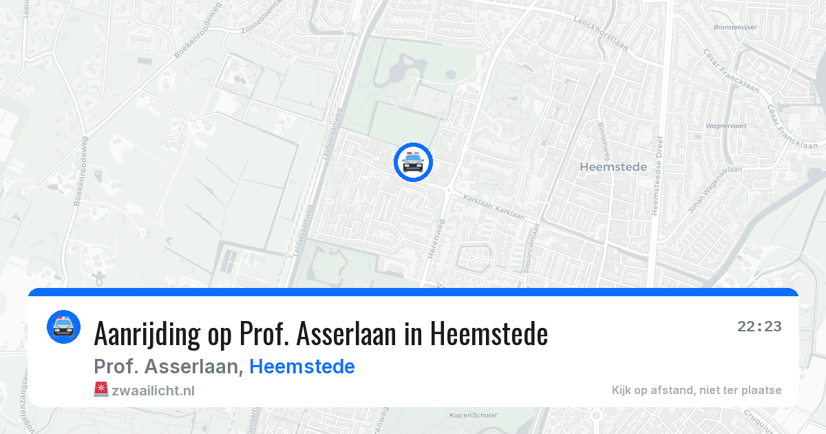 Aanrijding op Prof. Asserlaan in Heemstede — 15 apr 2026