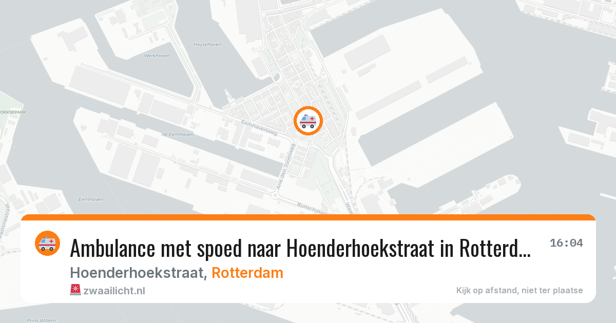 Ambulance met spoed naar Hoenderhoekstraat in Rotterdam — 2 jul 2026