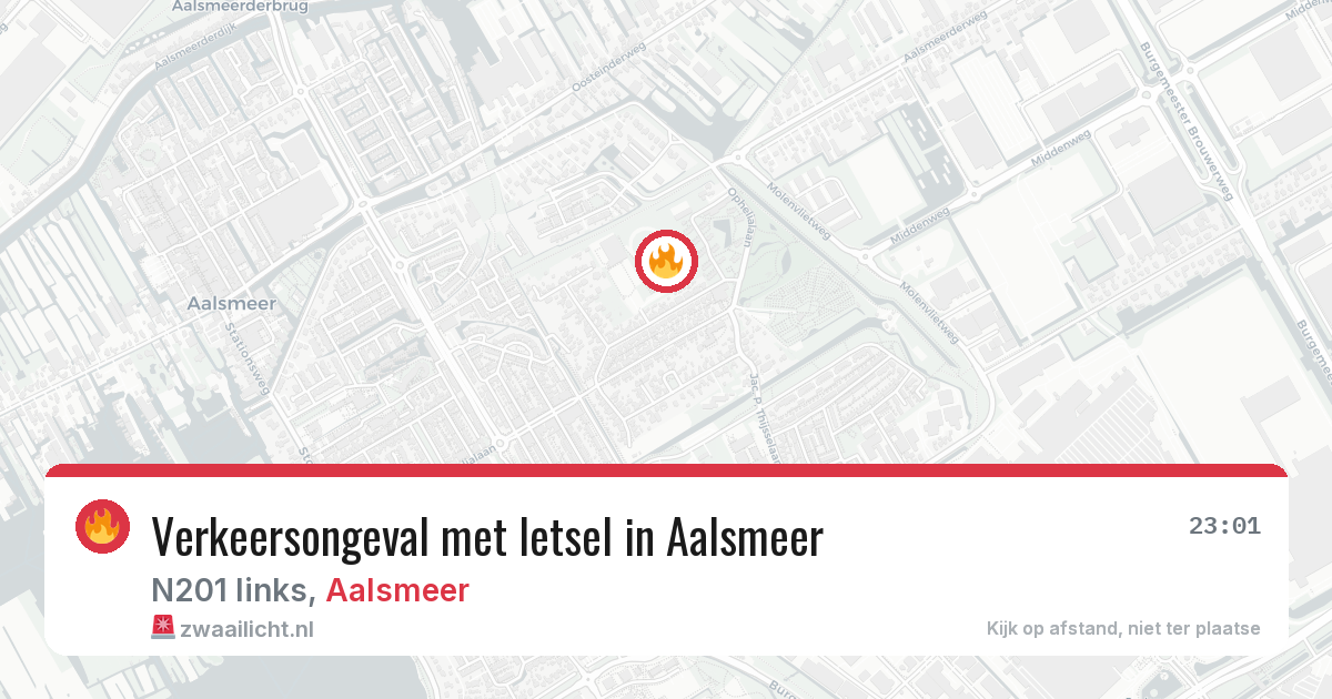 Verkeersongeval met letsel in Aalsmeer — 3 apr 2026