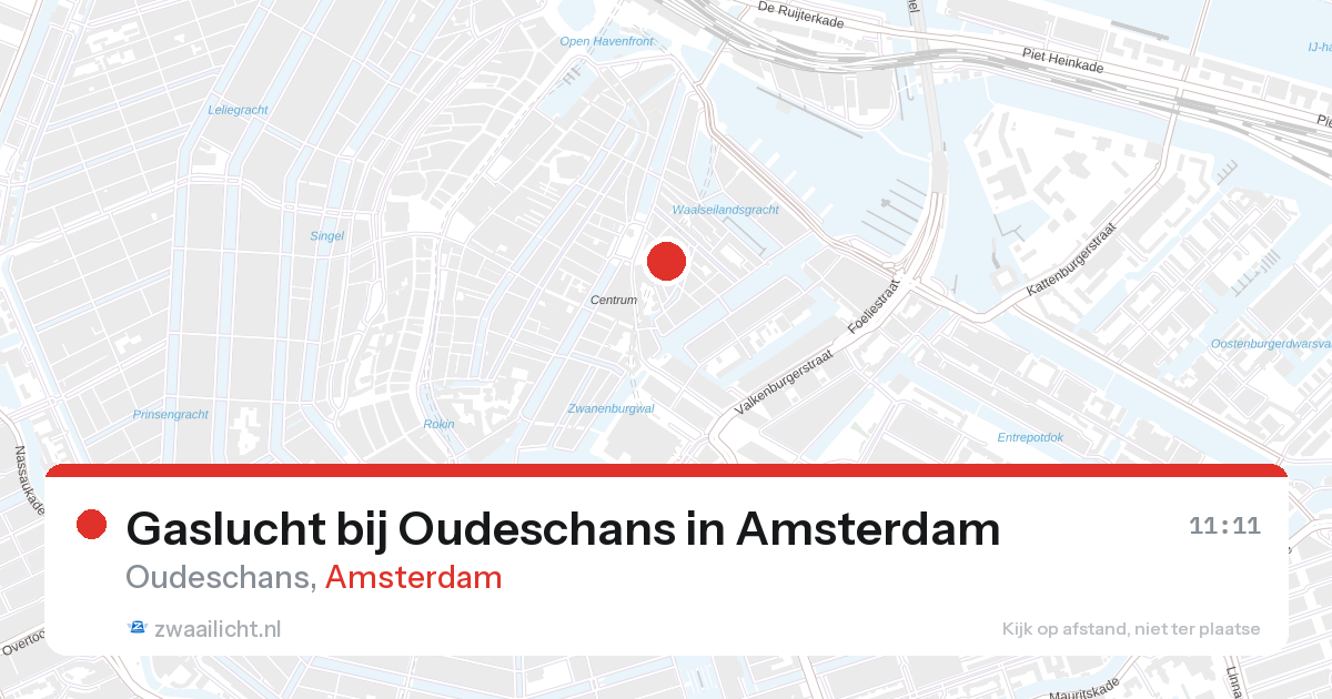 Gaslucht bij Oudeschans in Amsterdam — 24 jun 2026