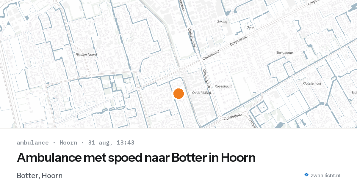 Ambulance met spoed naar Botter in Hoorn — 31 aug 2026