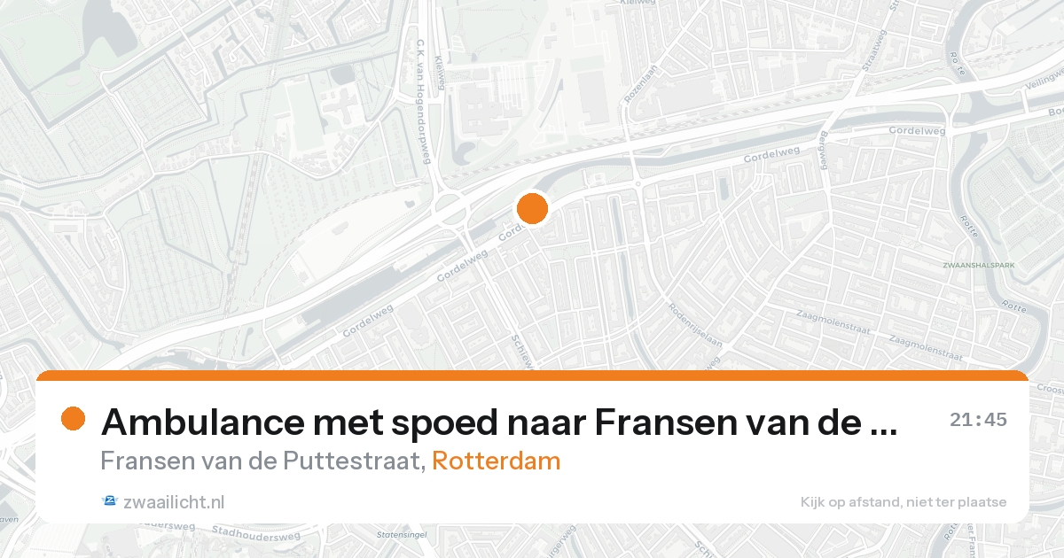Ambulance met spoed naar Fransen van de Puttestraat in Rotterdam — 25 aug 2026