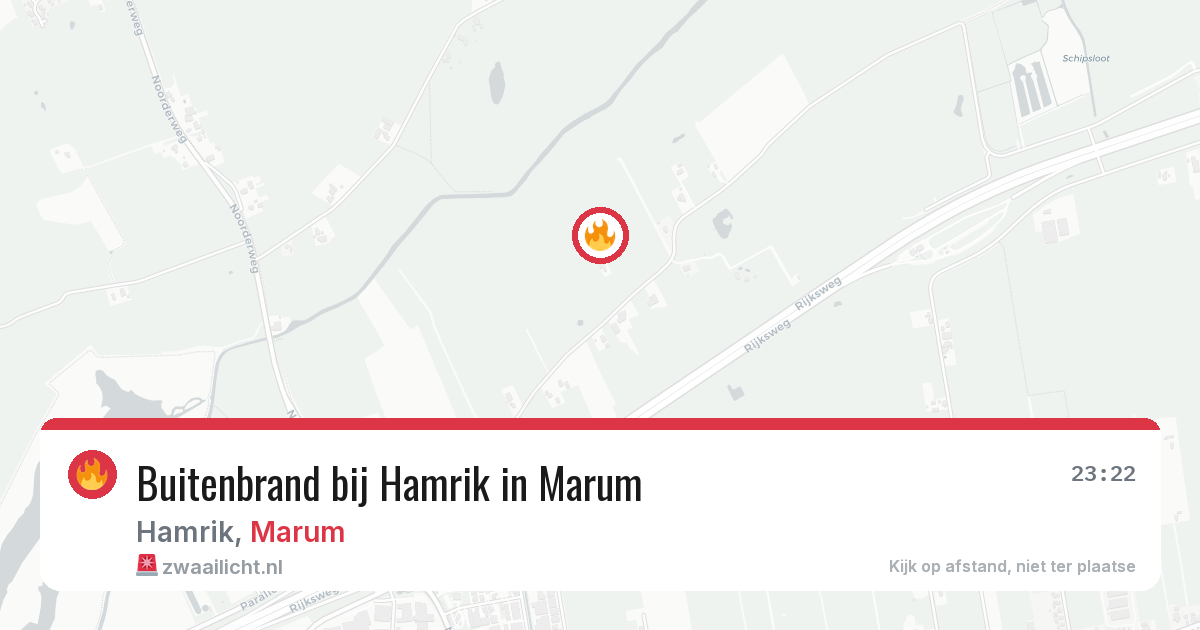 Buitenbrand bij Hamrik in Marum — 26 jul 2026