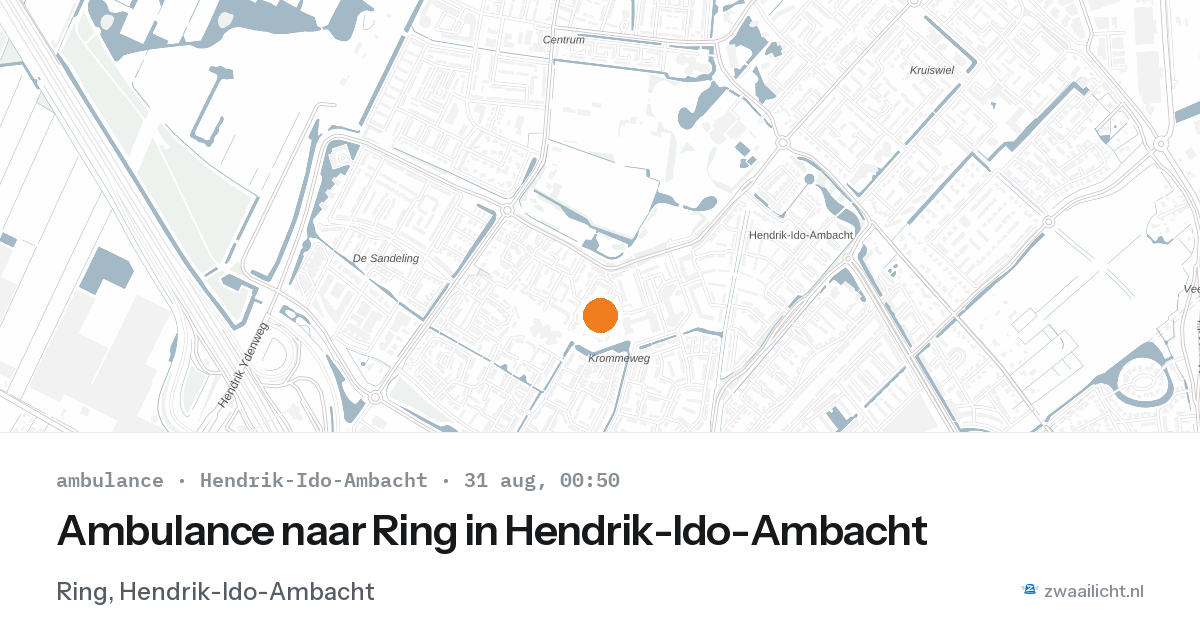 Ambulance naar Ring in Hendrik-Ido-Ambacht — 30 aug 2026