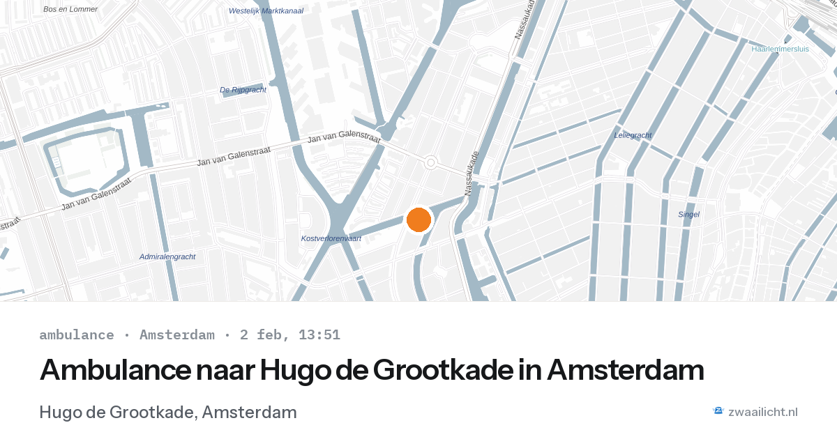 Ambulance naar Hugo de Grootkade in Amsterdam — 2 feb 2026