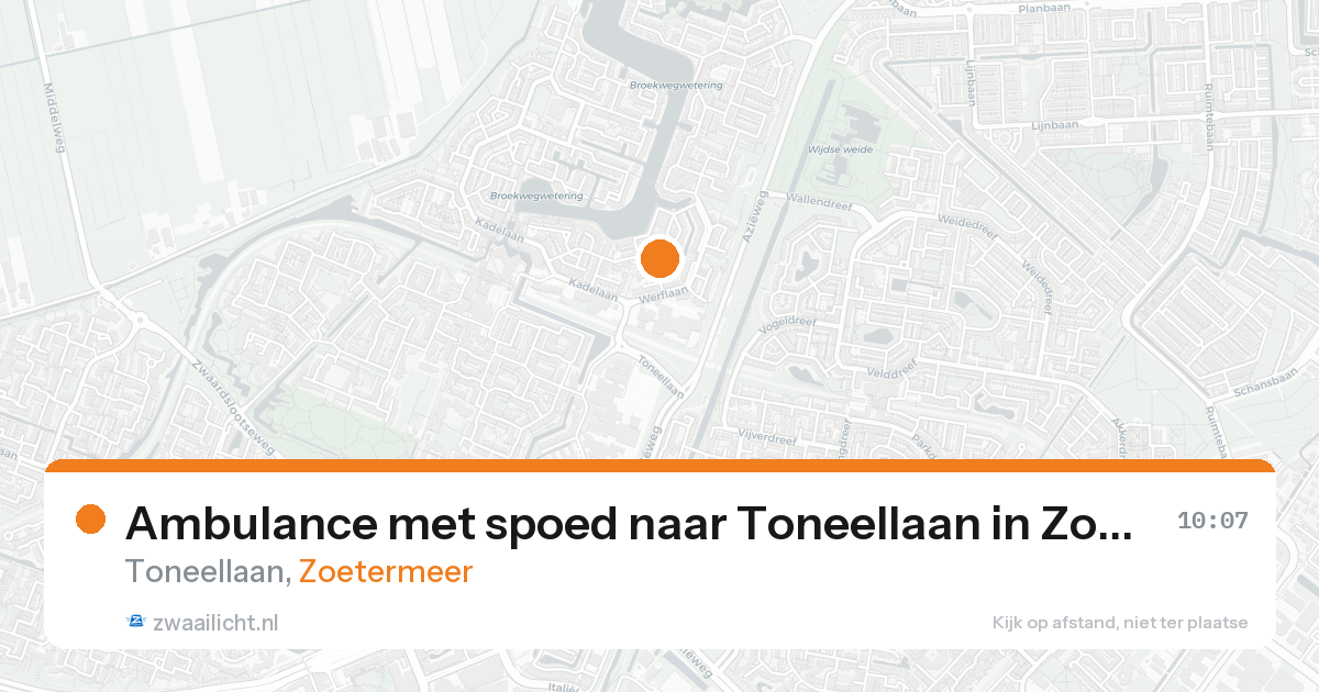 Ambulance met spoed naar Toneellaan in Zoetermeer — 22 mei 2026