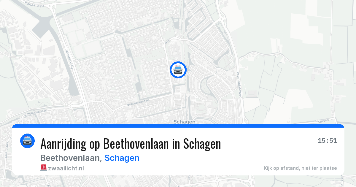 Aanrijding op Beethovenlaan in Schagen — 3 jul 2026