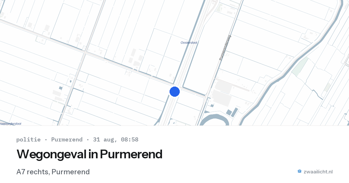 Wegongeval in Purmerend — 31 aug 2026