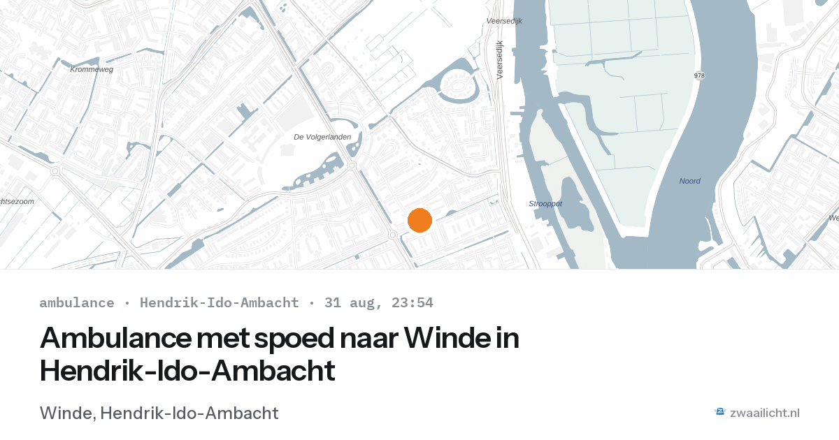 Ambulance met spoed naar Winde in Hendrik-Ido-Ambacht — 31 aug 2026