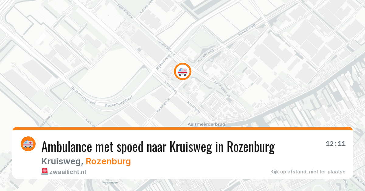 Ambulance met spoed naar Kruisweg in Rozenburg — 8 aug 2026