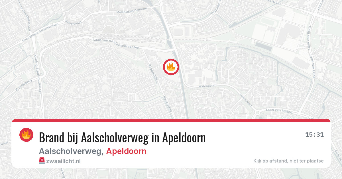 Brand bij Aalscholverweg in Apeldoorn — 10 aug 2026