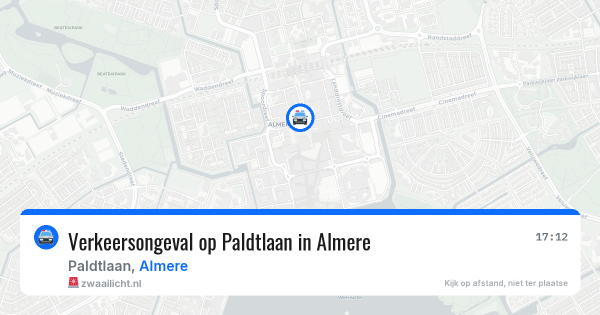 Verkeersongeval op Paldtlaan in Almere — 2 jul 2026