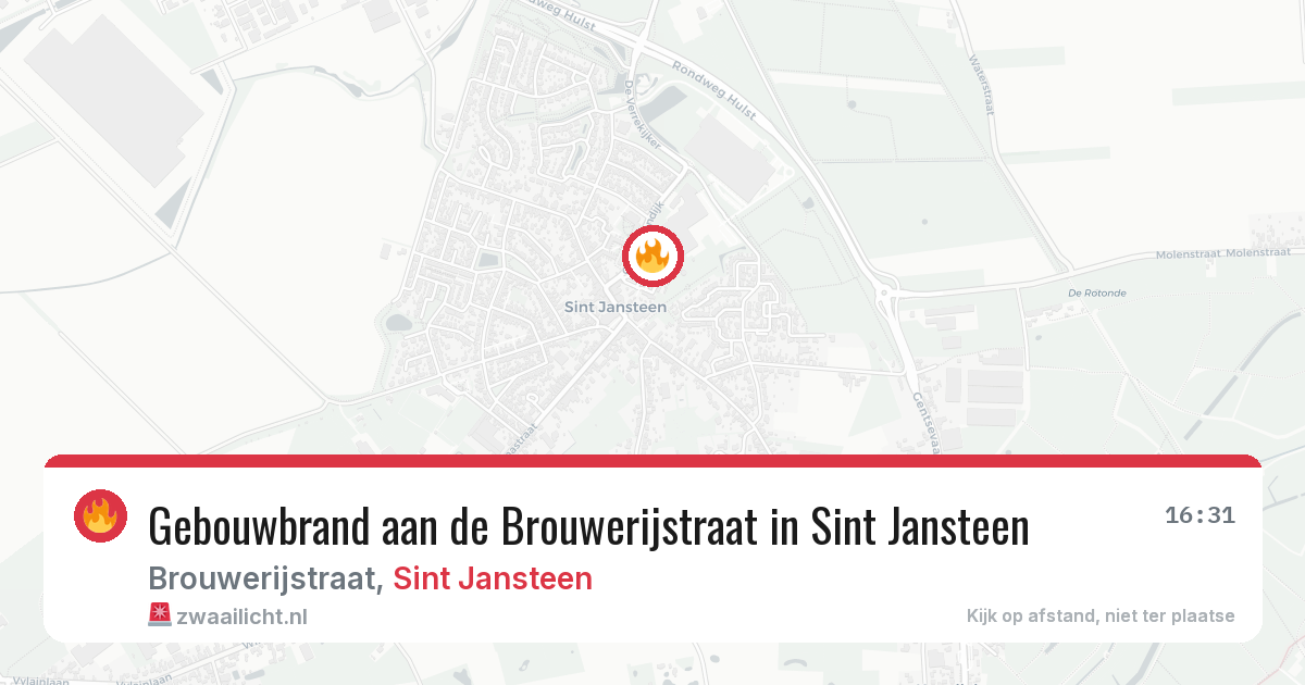 Gebouwbrand aan de Brouwerijstraat in Sint Jansteen — 17 feb 2026