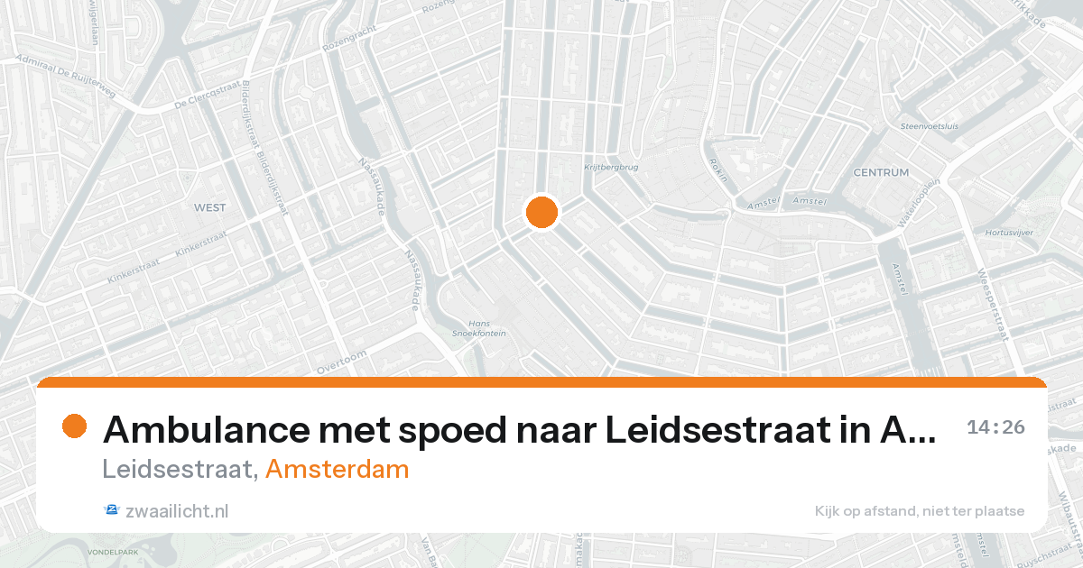 Ambulance met spoed naar Leidsestraat in Amsterdam — 7 feb 2026