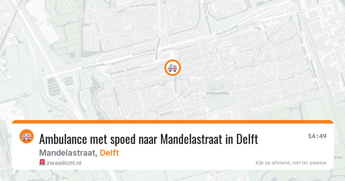 Ambulance met spoed naar Mandelastraat in Delft — 26 mei 2026