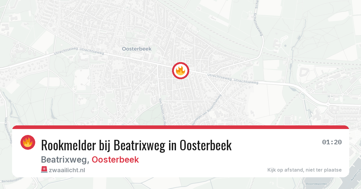 Rookmelder bij Beatrixweg in Oosterbeek — 31 jul 2026