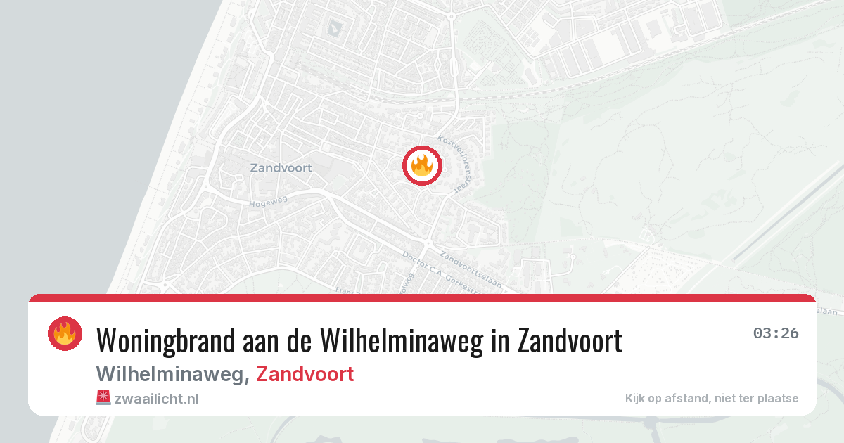 Woningbrand aan de Wilhelminaweg in Zandvoort — 4 mei 2026