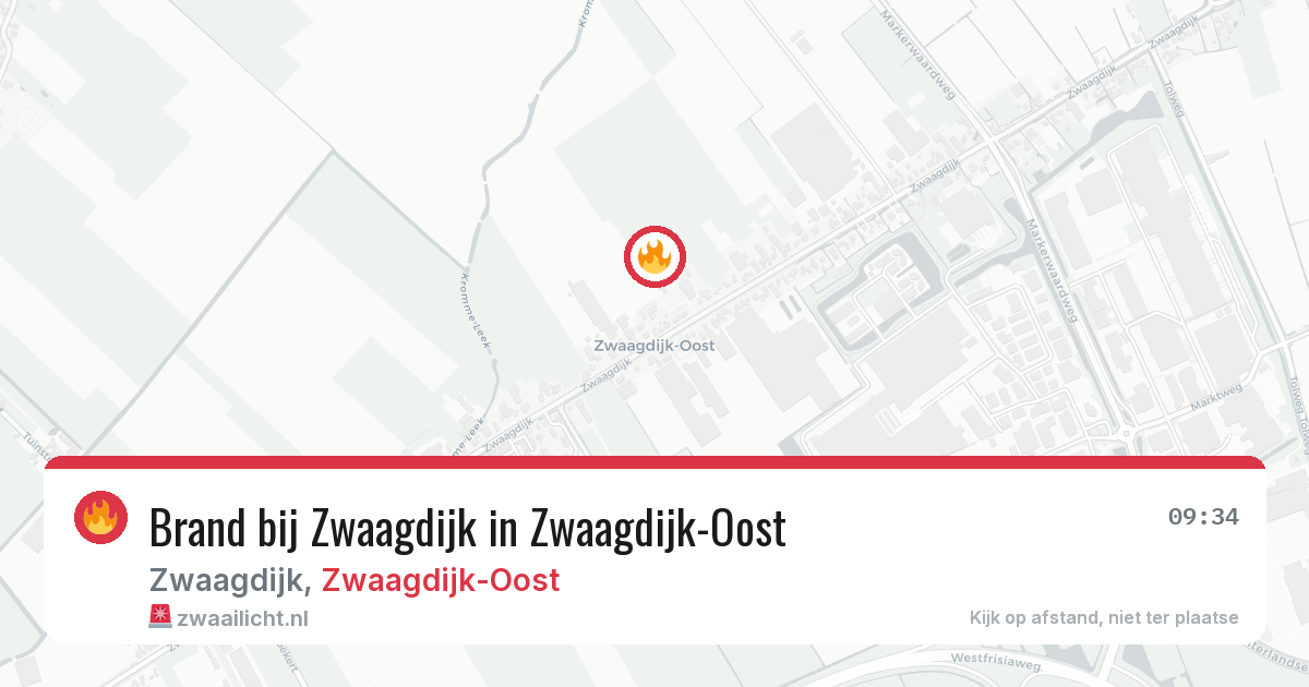 Brand bij Zwaagdijk in Zwaagdijk-Oost — 20 jun 2026