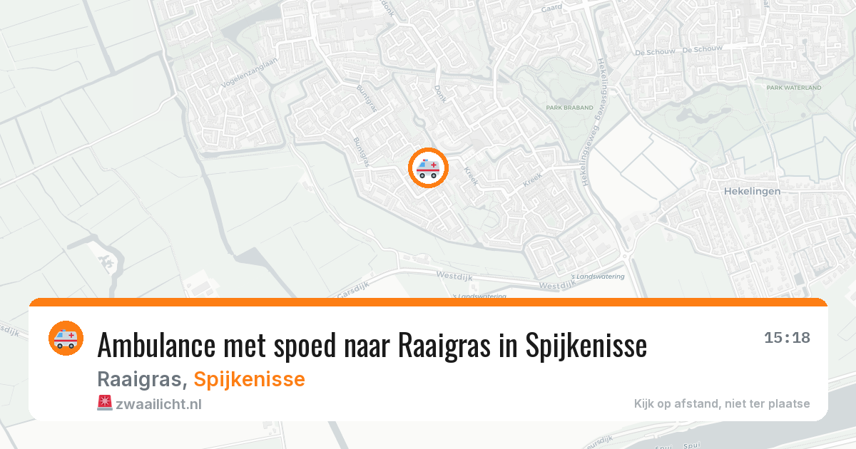 Ambulance met spoed naar Raaigras in Spijkenisse — 10 jul 2026