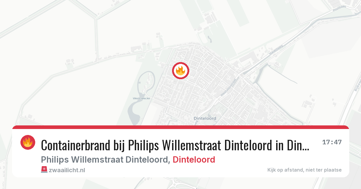Containerbrand bij Philips Willemstraat Dinteloord in Dinteloord — 6 jul 2026