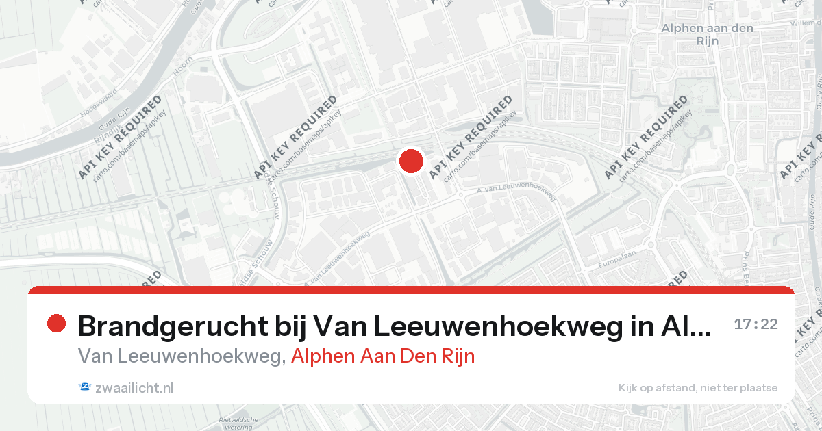 Brandgerucht bij Van Leeuwenhoekweg in Alphen Aan Den Rijn — 26 aug 2026