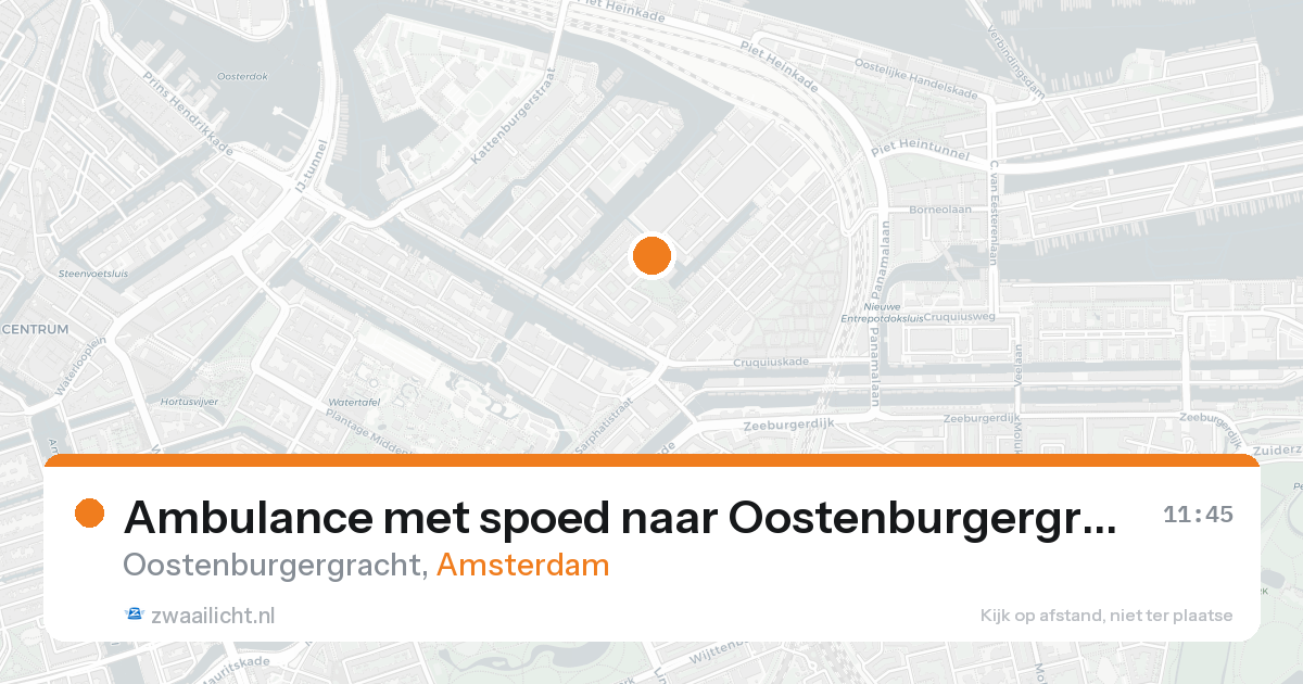 Ambulance met spoed naar Oostenburgergracht in Amsterdam — 17 aug 2026