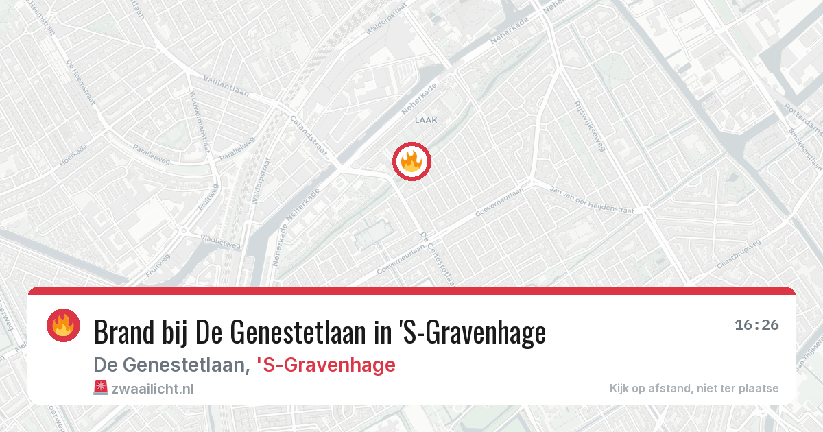 Brand bij De Genestetlaan in 'S-Gravenhage — 27 jul 2026