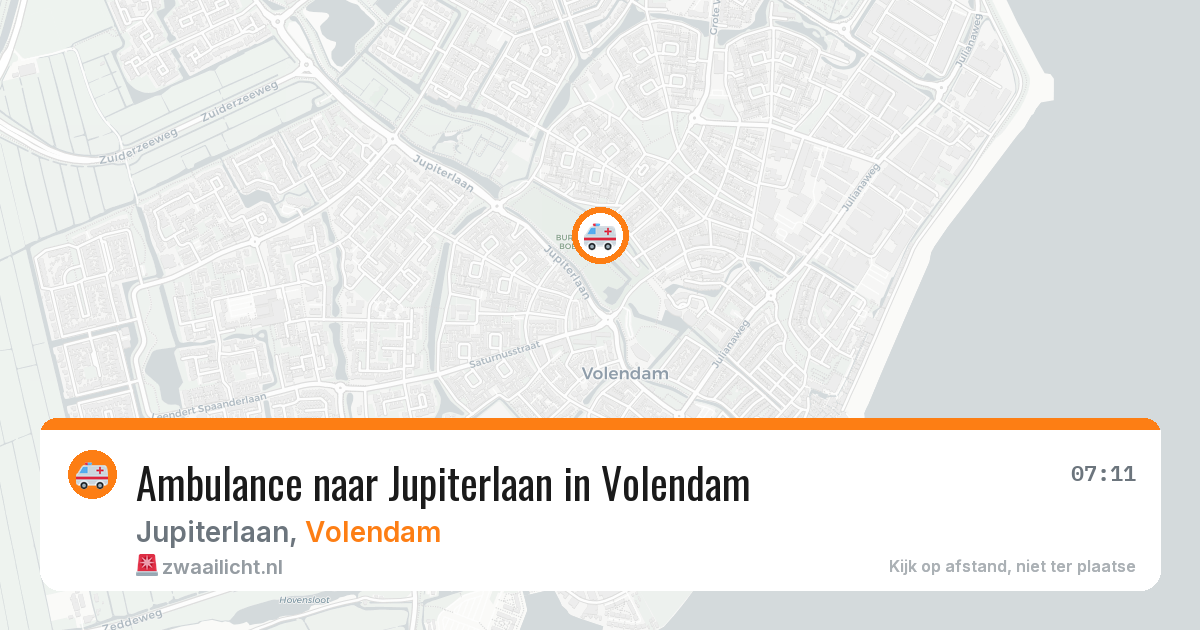 Ambulance naar Jupiterlaan in Volendam — 21 mrt 2026