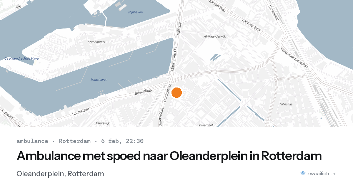 Ambulance met spoed naar Oleanderplein in Rotterdam — 6 feb 2026